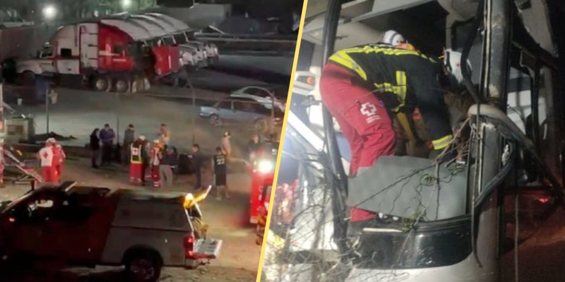 Accidente-en-apodaca-autobús-omex-vialidad-cerrada-recarpeteo-nocturno-carretera-a-laredo - Salud Regia