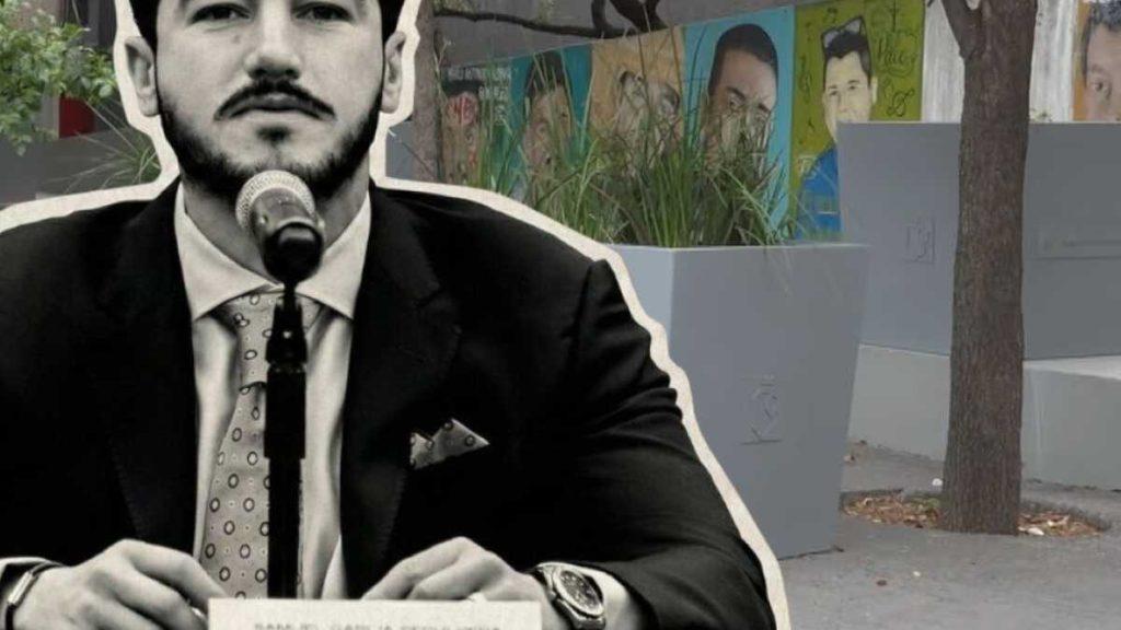 Samuel-garcia-tapo-con-maceteros-la-plaza-de-los-desaparecidos - Salud Regia Samuel García Tapó Con Macetros La Plaza De Los Desaparecidos - Salud Regia