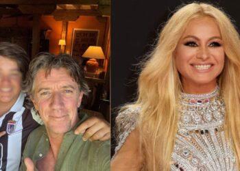 Split Image: Left Two Men Posing for a Selfie in a Cozy Room; Right a Blonde Woman in a Sparkling Silver Outfit Smiling. - Salud Regia